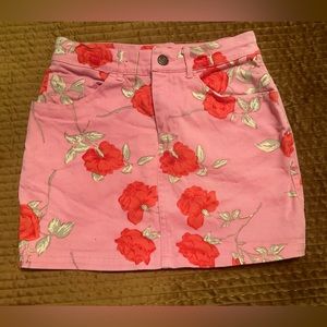 Motel Brand Thrifted Floral Mini Skirt